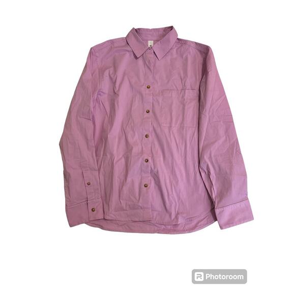 NWT, Lululemon Pink Poplin Button Down Shirt Women’s Sz L - Picture 4 of 6